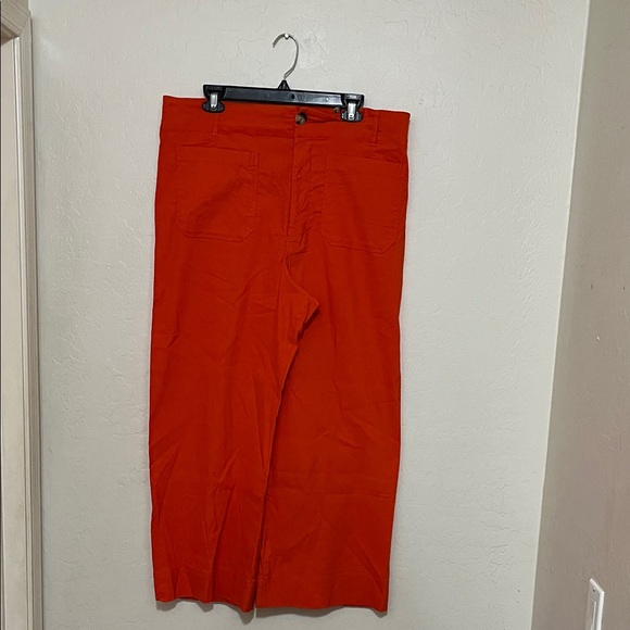 Anthropologie Maeve The Colette Cropped Pants Linen Blend Bohemian Modern - Picture 2 of 14